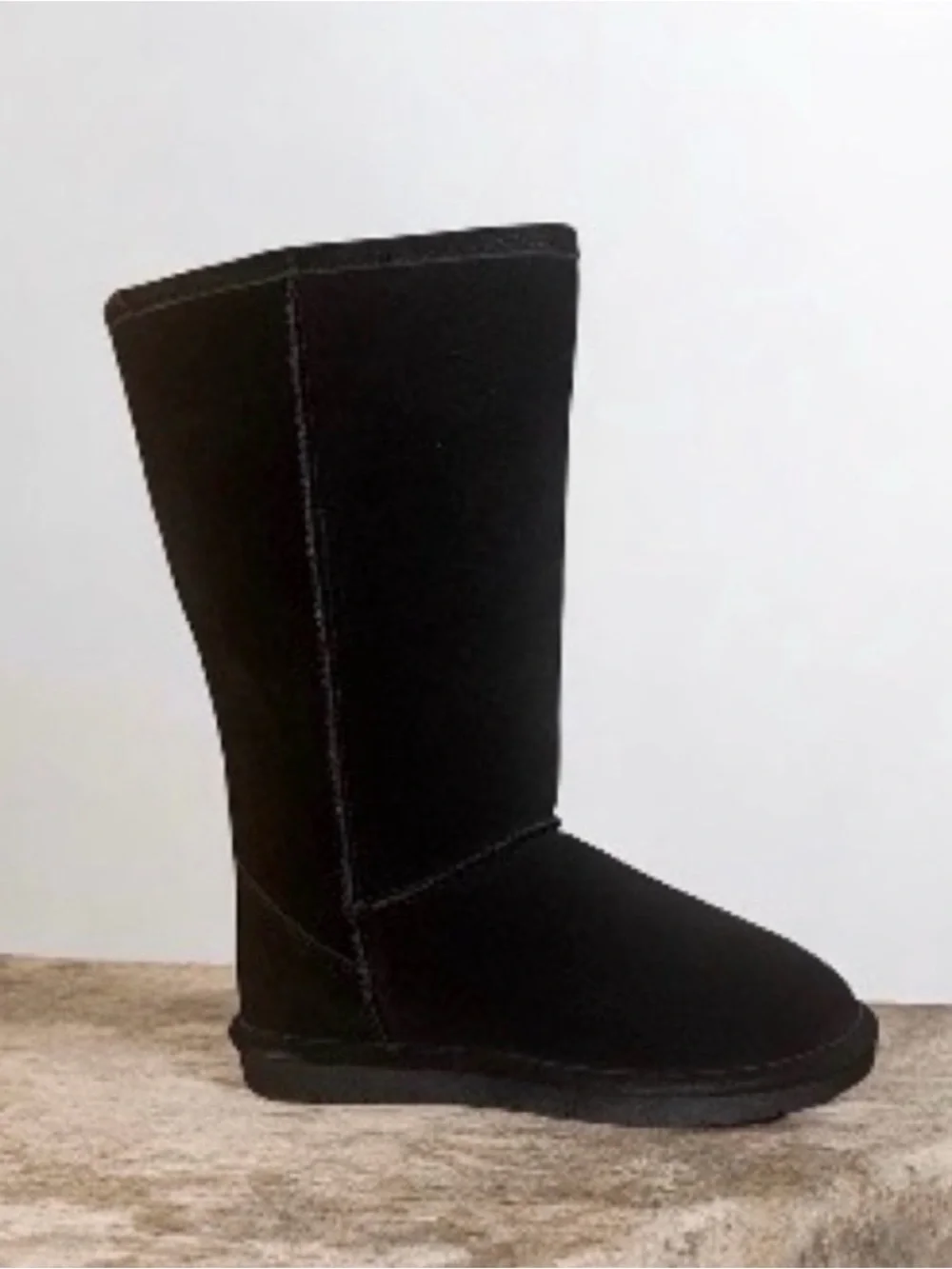 BearPaw Black Suede Mid-Calf Boot